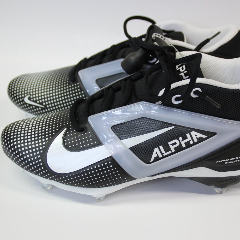 Nike Men’s 11.5 Alpha Menace 4 Pro Football Cleats Black/Silver Athlete NEW